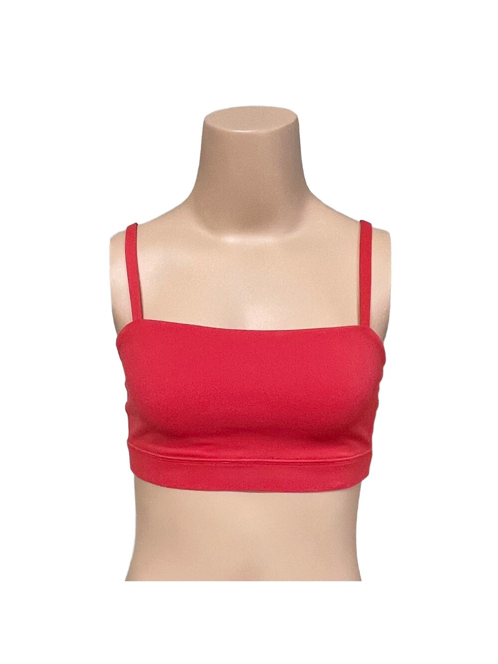 CRZ YOGA Butterluxe Bandeau Bra Sz S New $20 Deep Red Adjustable Straps *No Pads